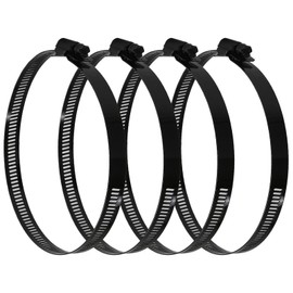 Jersvimc 4Pcs 2.5 Inch Hose Clamp(Adjustable Range 40-64mm), Stainless Steel Duct Clamp Fuel Line Clamp Metal Screw Clamp Black Worm Gear Hose Clamp for Pipe Tube Automotive