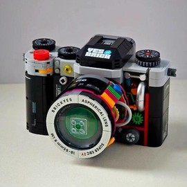 Creative Camera Design Building Blocks, 1 Box Retro Camera Mini Building Block Set, Creative Home Desktop Decoration, Birthday Gifts:_Multicolor_White-508pcs