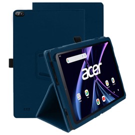 Case for Acer Iconia Tab A10, Full Coverage Ultra Slim PU Leather Cover Case Folding Stand Cover with Hand Strap Magnet,Blue