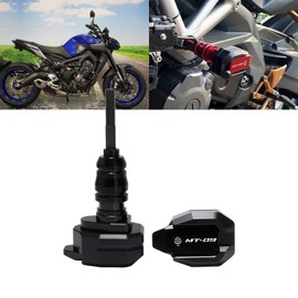 Suitable for MT-09 mt09 (2017-2022 2023 2024) Motorcycle frame anti-collision pad engine box slider anti-fall rod exhaust pipe motorcycle accessories (Black)