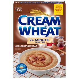Cream of Wheat Hot Cereal, Maple Brown Sugar, 2 1/2 Minute Cook Time, 24 Ounce (Pack of 12)