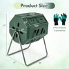 S AFSTAR Composter Tumbler Outdoor, 42-Gal Dual Chamber Tumbling Composter