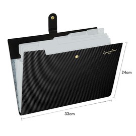 DFsucces Document File A4 13 Pockets Transparent Dividers Snap Button Large Capacity Document Organizer for Classroom Office