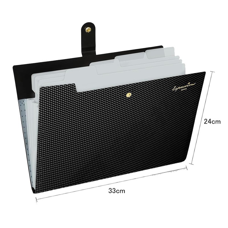 DFsucces Document File A4 13 Pockets Transparent Dividers Snap Button