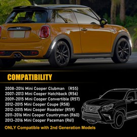 Gempro LED Side Marker Lights Front Rear Fender Marker Lamps for 2008-2014 MINI Cooper R55 R56 R57 R58 R59 R60 R61, Smoked Len