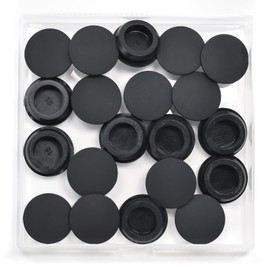20 Pcs 15 mm Silicone Rubber Plugs Snap in Locking Hole Plugs for 14.5-15.5 mm(9/16"-5/8") Round Holes, Flush Type Rubber Stoppers, Flexible Tube Pipe End Caps Covers, Waterproof Sealing Plugs, Black