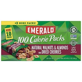 Emerald Nuts, Natural Walnuts and Almonds With Dried Cherries, 100 Calorie Packs, 10 Count, 6.7 Oz