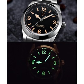 Pagani Design Automatic Watches for Men 36mm Stainless Steel Men’s Wristwatch, Sapphire Mechanical Watches, NH35A Movement (Silver)