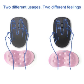 BRILA Wrist Rest - Ergonomic Memory Foam Wrist Support for PC Gaming Computer Laptop Work - Massaging Holes Design Wrist Rest (Pink Mouse Wrist rest)