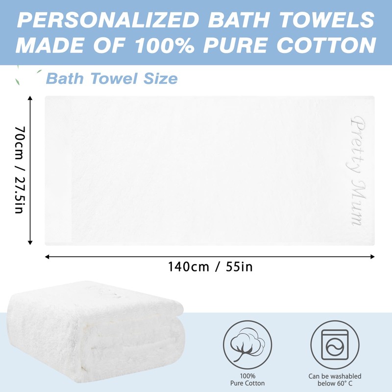 SEISSO Cotton Bath Towels 140 x 70 cm, Bath Towels,
