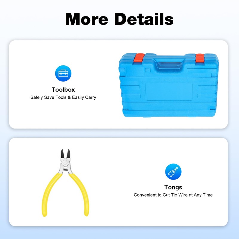 PIAOCAIYIN Tying Machine, 12v Orange Automatic Rebar Tying Machine, 8-34mm