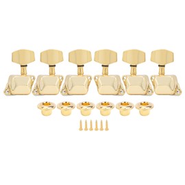String Tuning Key for SemiClosed Guitar 3 Left 3 Right Musical Instrument Parts(Gold )