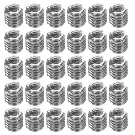 sourcing map 30Pcs Threaded Insert, Stainless Steel M2-0.4 Female to M4-0.7 Male Repair Nut 4mm Long Thread Adapters Sleeve Reducing Nut Thread Repair Screw for Hardwoods Softwoods