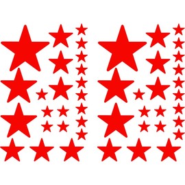 Samunshi® Star Sticker Set Filled Car Sticker (Light Red Round 032)