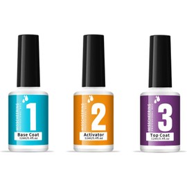 Juego de líquido para uñas en polvo de inmersión, Kit de pegamento para uñas que incluye activador de capa superior y capa Base, herramientas para uñas 3 en 1