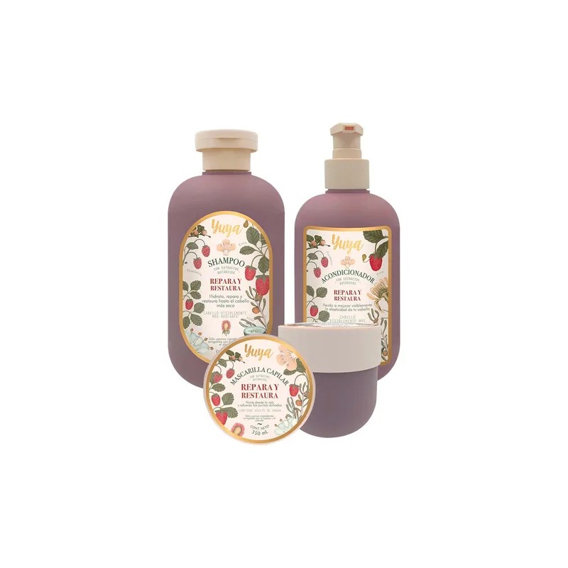 Kit Shampoo+mascarilla+acondicionador Repara Y Restaura Yuya