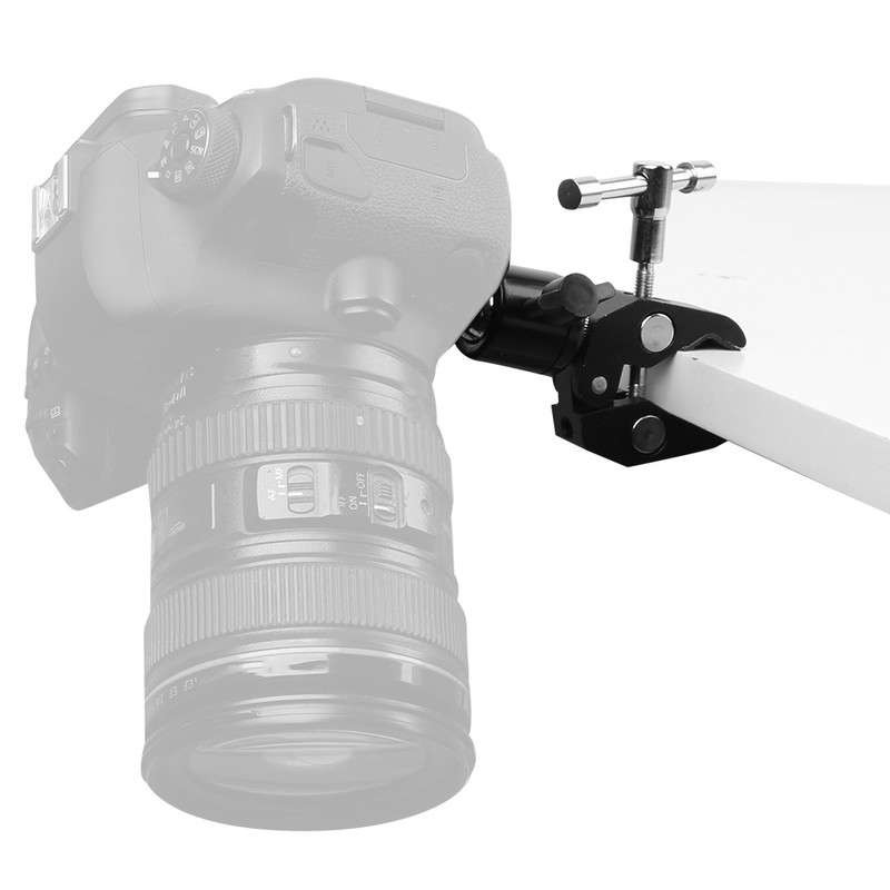 Metal Adjustable Video Camera Large Super Clamp Ballhead Hot Shoe