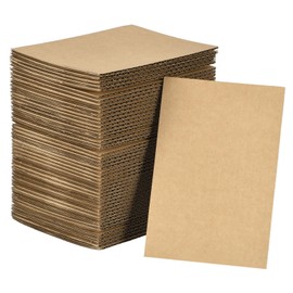 sourcing map Pack of 50 4 x 6 inch large corrugated cardboard sheets, 1/8 inch thick flat cardboard inserts for mailers, packaging, art projects, DIY crafts, brown
