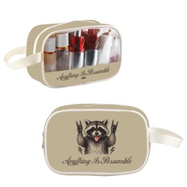 TOBGBE Possum Gifts Opossum Clear Makeup Bag Anything Is Possumble Transparent Toiletry Bags with Zipper Wildlife Rescue Gift (Possumble Clear MB)