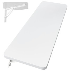 Neoaider Wall Mounted Folding Table 47.2”L x 19.7”W, Laundry Folding Table with Heavy Duty Metal Collapsible Shelf Brackets, 220 LBS Capacity, Wall Mounted Desk Fold Down for Small Spaces