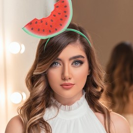 Didiseaon Three-Dimensional Watermelon Hairband Felt Cloth Cute Fruit Headband Soft Comfortable for Party Travel Daily Wear Photo Prop 7.87 Inch