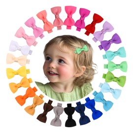 25 Pieces 25 Colors Baby Hair Clips Fully Lined No Slip for Fine Hair Toddler Hair Clips Baby Barrettes Baby Hair Bows for Infant Newborn Hair Accessori