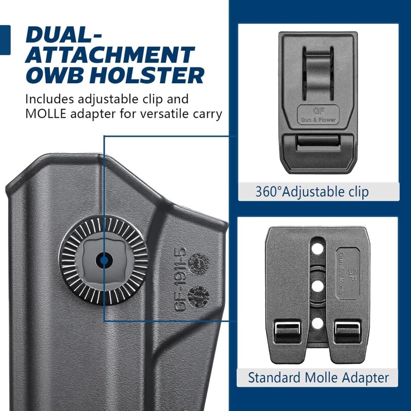 GUN & FLOWER OWB Holster Fits 1911 5'' No Rail