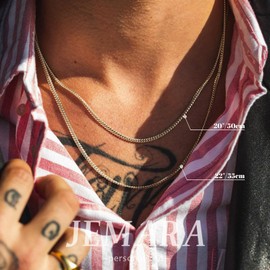 JEMARA 3 PCS Silver Chains for Men Women Silver Chain Necklace for Men 316L Stainless Steel Cuban Link Chain/Figaro Chain Sets Mens Jewelry Gifts（18/20/22 inches）