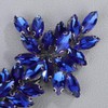 Teyglen Bride Rhinestone Wedding Hair Clips Bridal Blue Crystal Hair