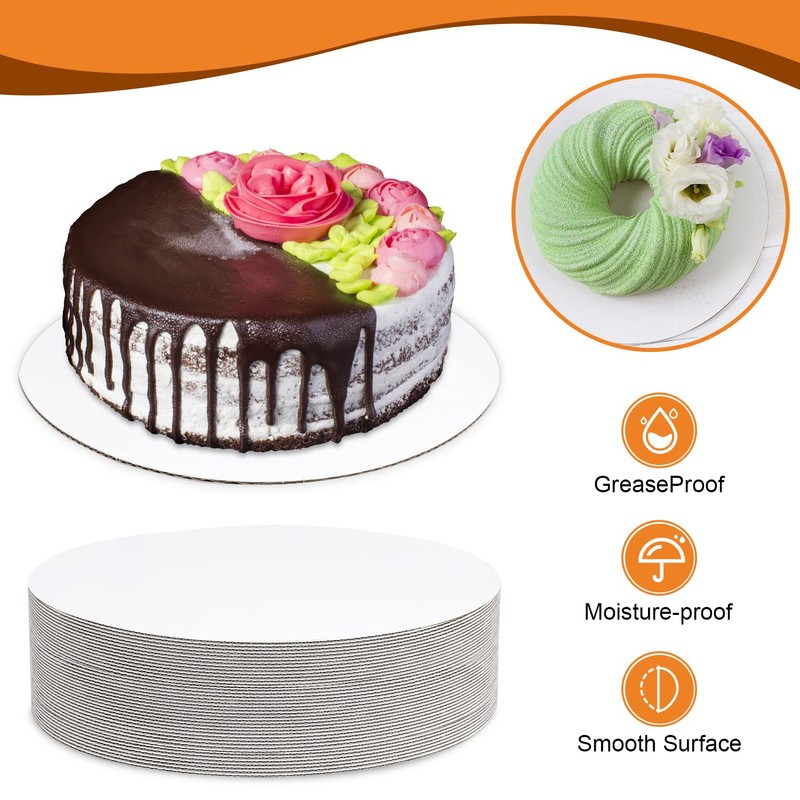 60 Pack Cake Boards 8 inch Cardboard Cake Rounds White