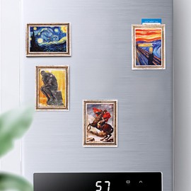 HannaFires 4PCS World Famous Painting Refrigerator Magnets – Van Gogh Starry Sky, Unique World Famous Paintings, Retro Style, Vintage Art, Home Decor Gifts and Souvenirs. Fridge Magnets Retro
