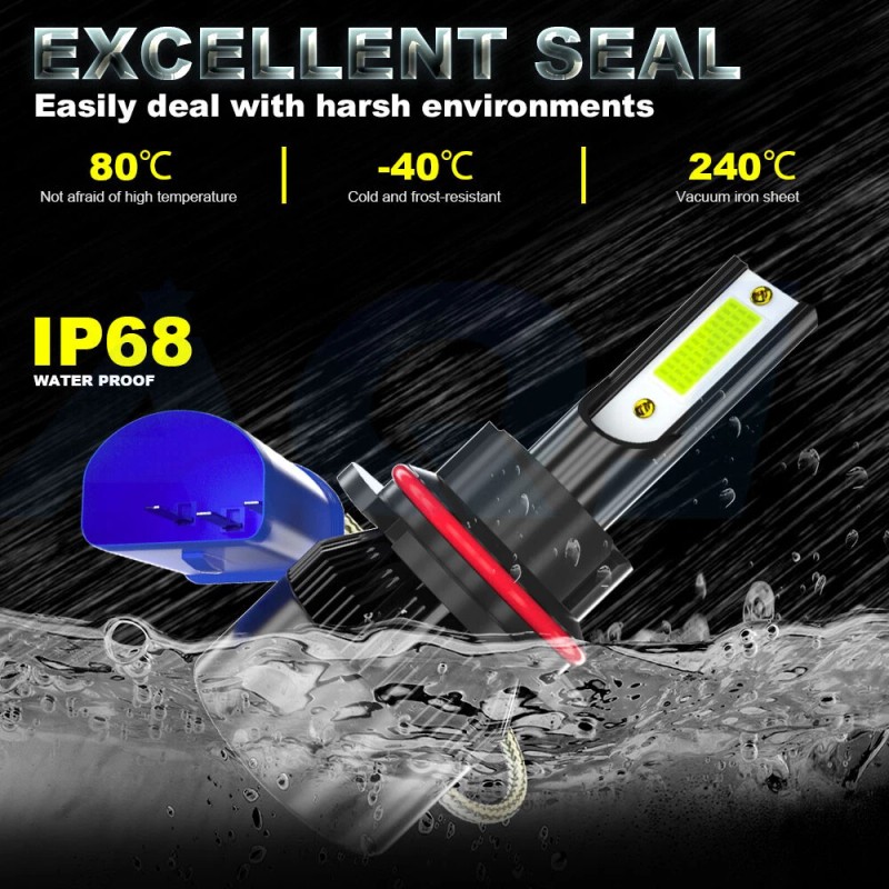 AQJ 9007 HB5 LED Headlight Bulbs Conversion Kit High Low