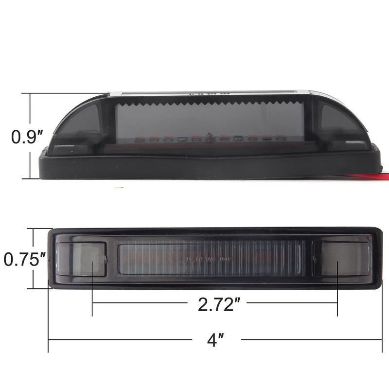 Partswcgg 4Pcs 4" Inch Smoked Amber LED Front Grille Marker