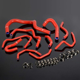 PIT66 Silicone Radiator Coolant Hose Kit,Compatible with 1998-2001 Honda CRV MK1 Red with Clamps