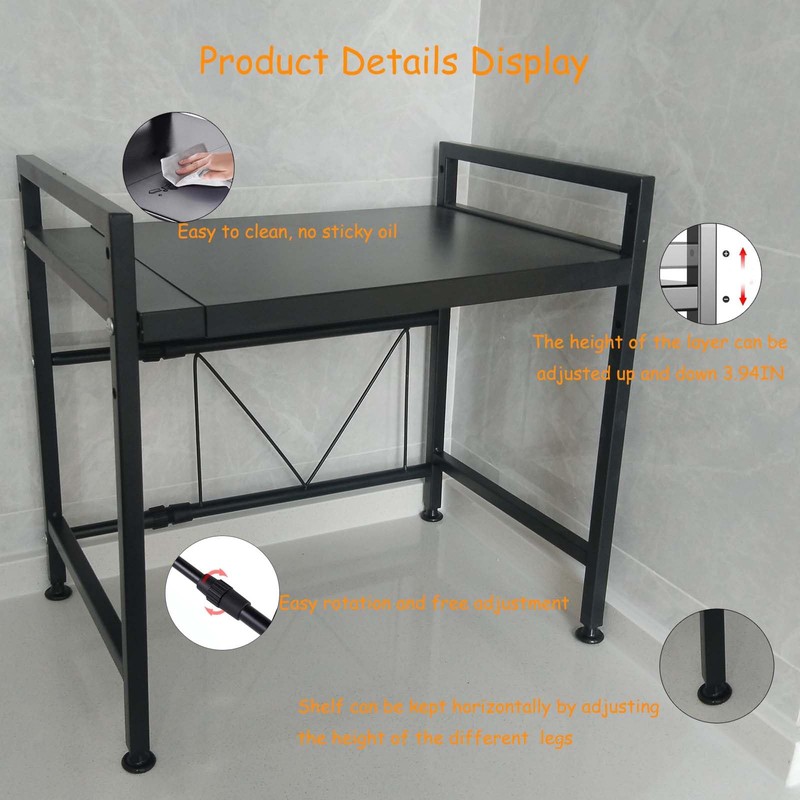 LUCKY KVW Microwave Oven Rack, Microwave stand,Adjustable Shelf with 6