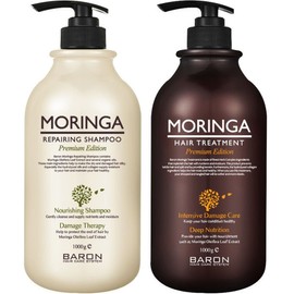 Baron Moringa Repairing Shampoo 1kg + Treatment 1kg Set, 1 Set / 바론 모링가 리페어링 샴푸 1kg + 트리트먼트 1kg 세트, 1세트