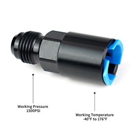 Dexepe 6AN Male to 5/16" SAE Quick-Disconnect Female Push-On EFI Fitting Fuel Line Hose Adapter Anodized Fuel System Fittings Black