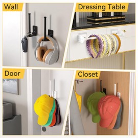 HzTinT 2 Pack Hat Organizer for Baseball Caps Hat Racks for Wall Baseball Hat Storage Organizer Hat Holder for Closet Hat Display Mount Adhesive/Drill