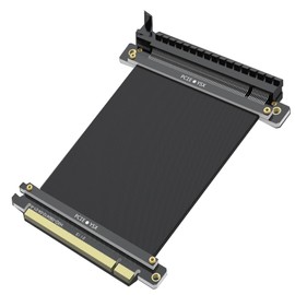 PCI Express 3.0 16X Extender Riser Cable, Anti-interference EMI Material, Black, 180 Degree Cable, 200 mm
