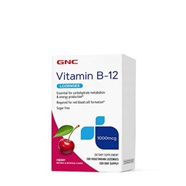 GNC Vitamin B-12 1000mcg, Cherry, Supports Energy Production, 120 Lozenges