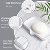 ANTIS'S HOME Ceramic Soap Dish with Drainage, Self-Draining Soap Holder