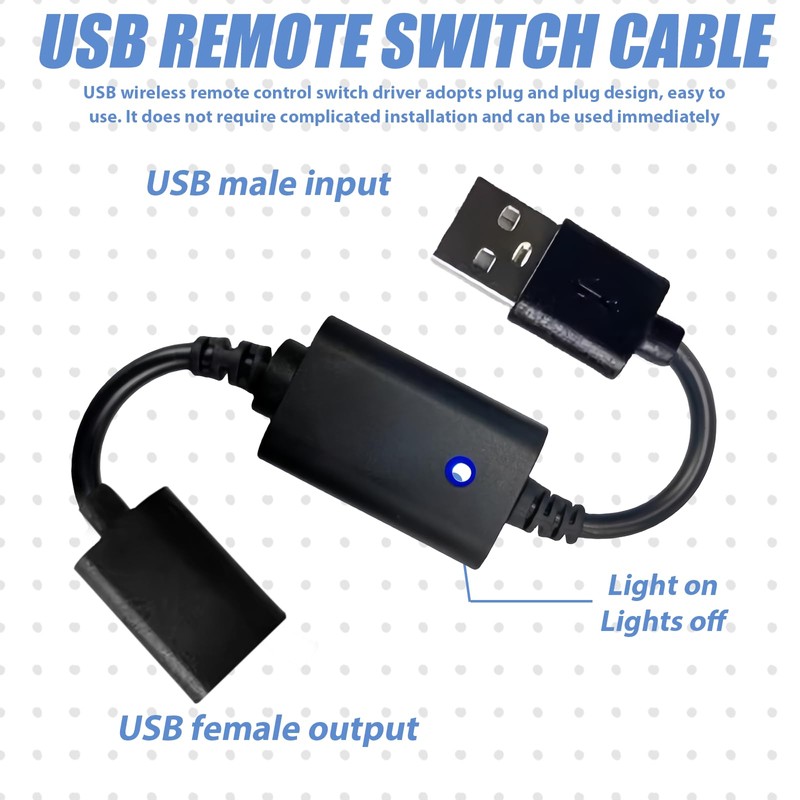 WIYETY USB Switch: USB Remote Control, Remote Control Switch, 5