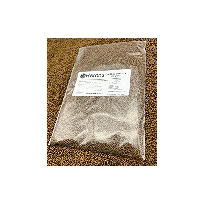 HERONS - Catfish Pellets, 2mm Premium Quality Fish Food, For