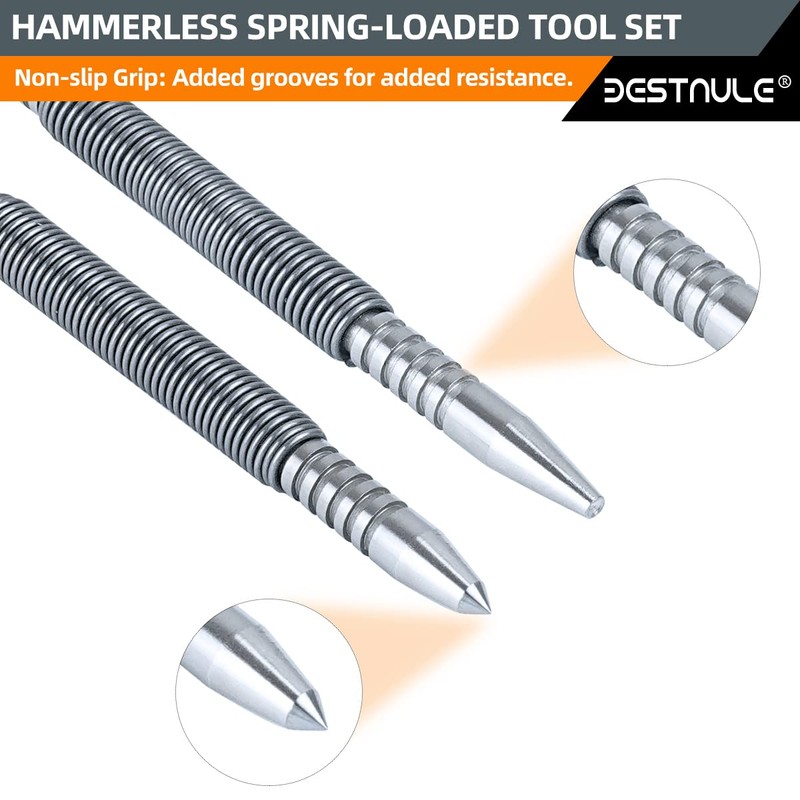 BESTNULE 4-Piece Nail Setter Dual Head Nail Set & Dual