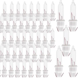 Dazzle Bright 60 Pcs Replacement Christmas Mini Light Bulbs, Warm White Incandescent String Light Bulbs with White Base, 2.5 V Bulbs for Indoor Outdoor Xmas Tree Decor, 170 mA, 0.42 Watt