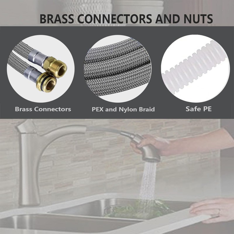 Kitchen Faucet Hose Replacement for Grohe 48293000 Flexible Shower, Pull-out
