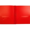 Lion 2-Pocket Plastic Folder with Fasteners, 1 Folder, Red (92310-RD)