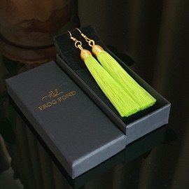 KLFrogPond Boho Thread Long Tassel Dangle Drop Colorful Fringe Earrings Silk Fabric Ethnic Vintage Charms Eardrop, Silky cotton thread Iron Alloy