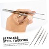 Gatuida 4pcs Stainless Steel Pin Bone Tweezers Long Manicure Tweezers