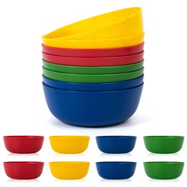 ZAINCA 32 ounce Wheat Straw Cereal Bowls Salad Bowls Soup Bowls, set of 8 Multicolor Microwave and Dishwasher Safe Bowls BPA Free Eco Friendly